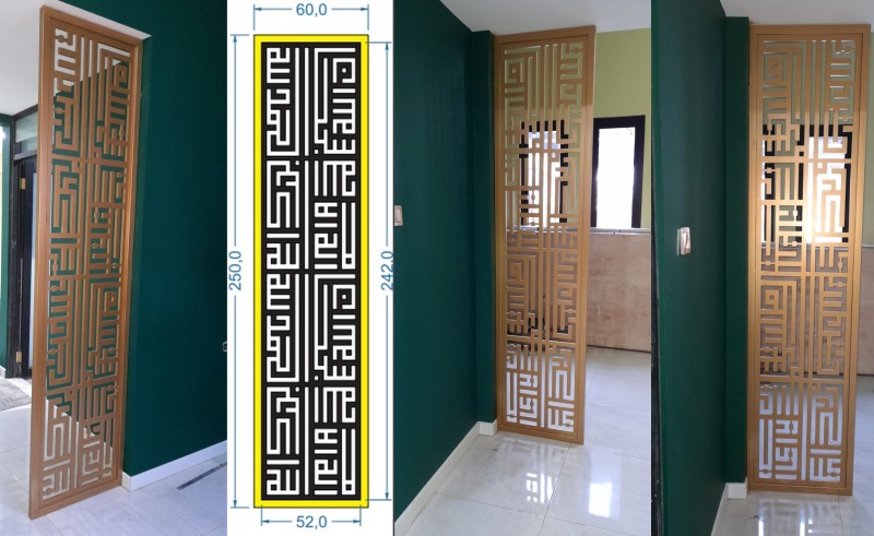 Partisi laser cutting partisi sekat ruangan motif krawangan islami